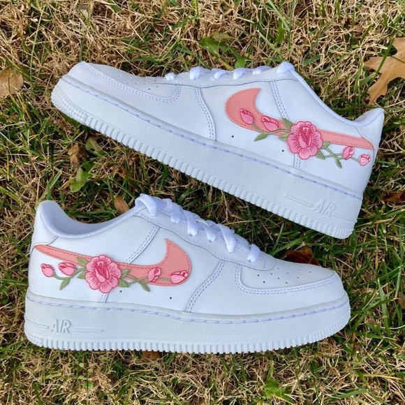 💗 Nike Air Force Custom Low Two Tone Light Pink Rose Men Women